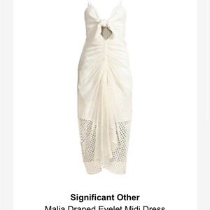 Malia Draped Eyelet Midi Dress